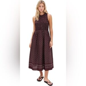 Madewell Melody Burgundy Patterned Dress XXS